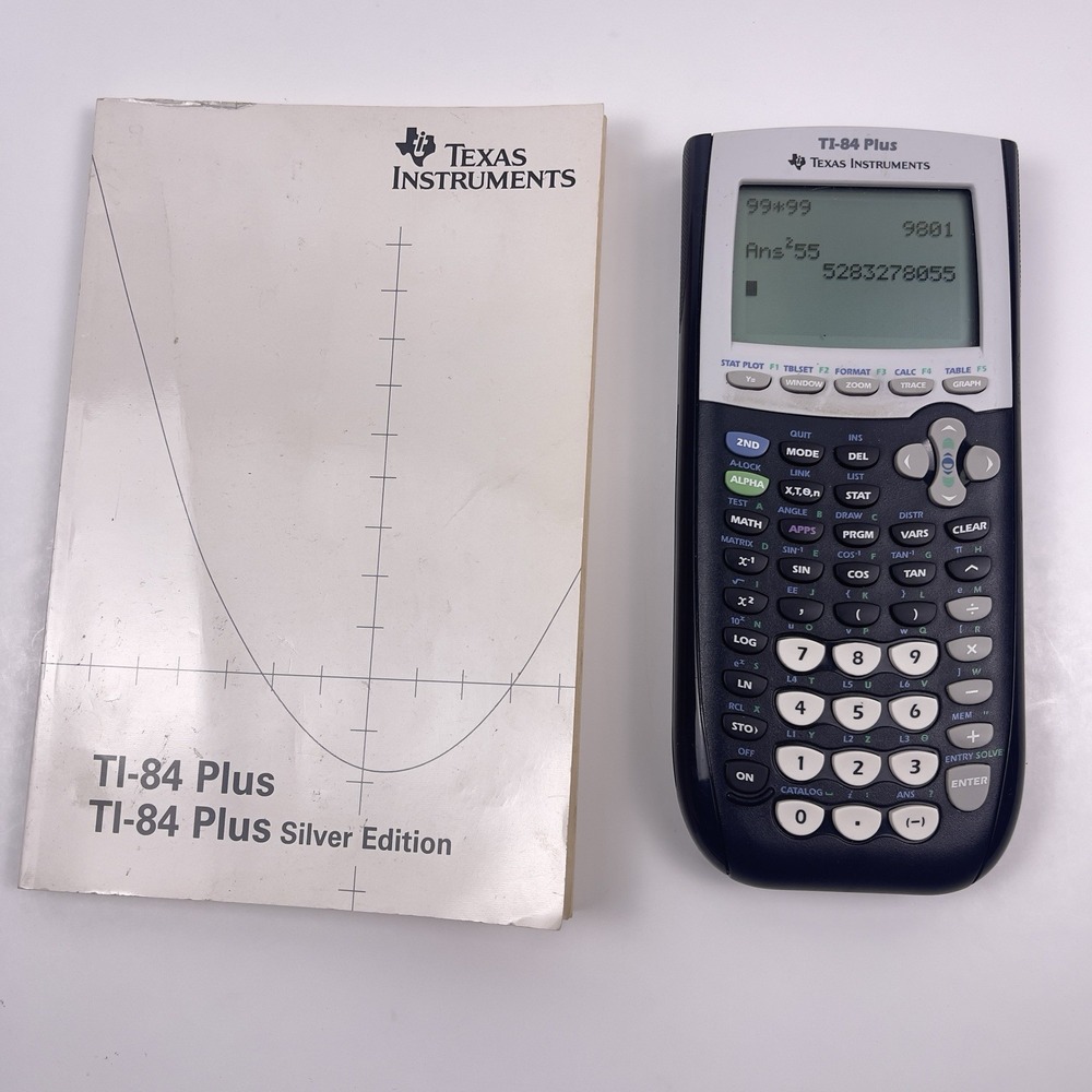 Texas Instruments TI-84 Plus Graphing Calculator w/Manual Tested Powers On Read!